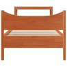 Cadre de lit avec tête de lit cire marron 90x200 cm bois de pin 