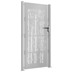 Portail de jardin 105x180 cm acier corten design de bambou 