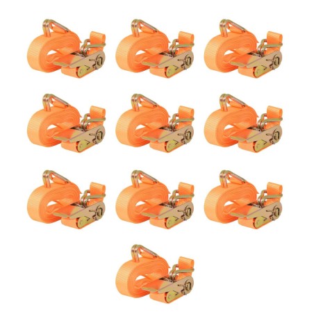 Sangle d’arrimage 10 pcs 0,4 tonne 6 m x 25 mm Orange 