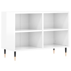 Meuble TV blanc brillant 69,5 x 30 x 50 cm bois d'ingénierie 