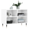 Meuble TV blanc brillant 69,5 x 30 x 50 cm bois d'ingénierie 