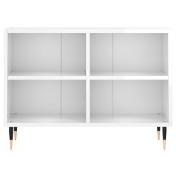 Meuble TV blanc brillant 69,5 x 30 x 50 cm bois d'ingénierie 