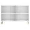 Meuble TV blanc brillant 69,5 x 30 x 50 cm bois d'ingénierie 