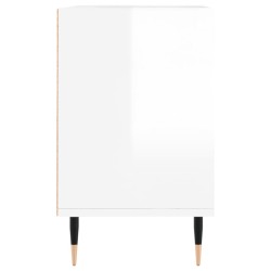 Meuble TV blanc brillant 69,5 x 30 x 50 cm bois d'ingénierie 