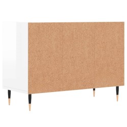 Meuble TV blanc brillant 69,5 x 30 x 50 cm bois d'ingénierie 