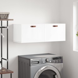 Armoire murale blanc brillant 100x36,5x35 cm bois d'ingénierie 