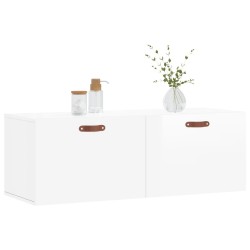 Armoire murale blanc brillant 100x36,5x35 cm bois d'ingénierie 