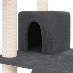 Arbre à chat avec griffoirs en sisal Gris foncé 83 cm 