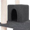 Arbre à chat avec griffoirs en sisal Gris foncé 83 cm 