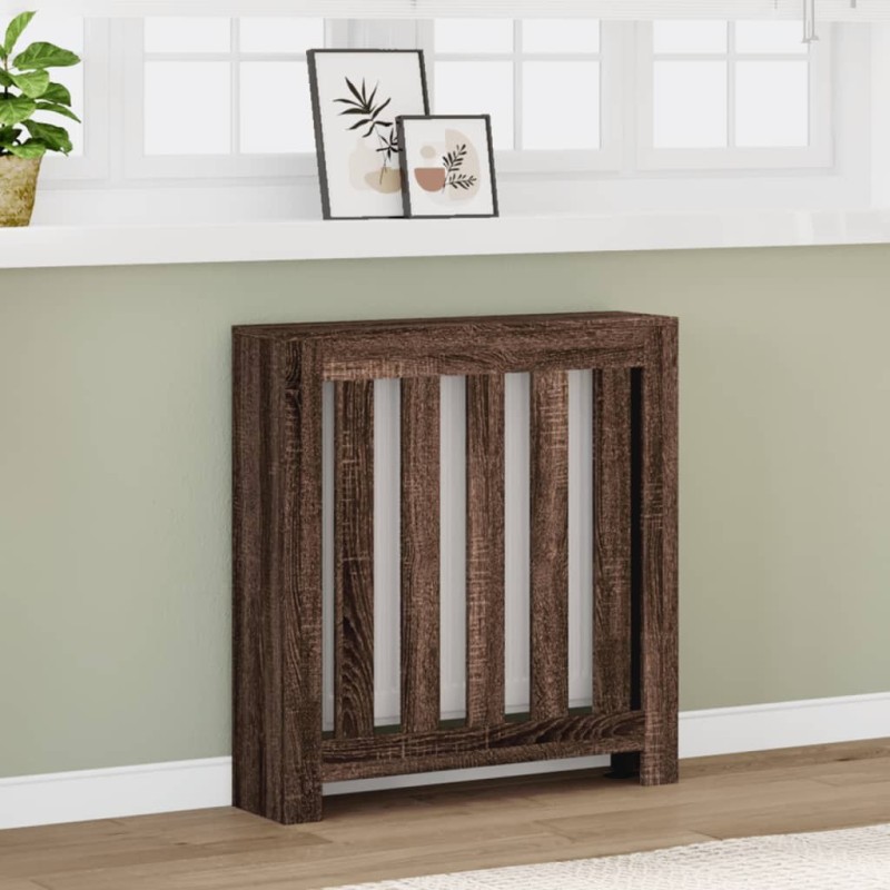 Cache-radiateur chêne marron 78x20x82 cm bois d'ingénierie Cache-radiateur chêne marron 78x20x82 cm bois d'ingénierie