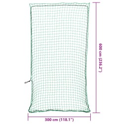 Filet pour remorque avec corde élastique vert 6x3 m PP 
