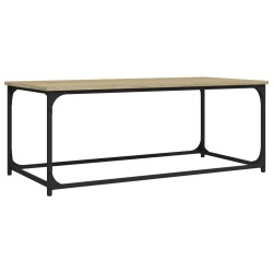 Table basse Chêne sonoma 102x50x40 cm Bois d'ingénierie et fer 