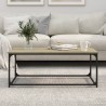 Table basse Chêne sonoma 102x50x40 cm Bois d'ingénierie et fer 