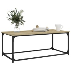 Table basse Chêne sonoma 102x50x40 cm Bois d'ingénierie et fer 