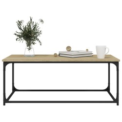 Table basse Chêne sonoma 102x50x40 cm Bois d'ingénierie et fer 