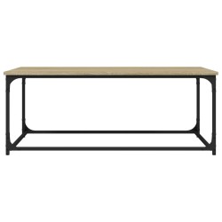 Table basse Chêne sonoma 102x50x40 cm Bois d'ingénierie et fer 