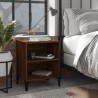 Tables de chevet pieds en métal 2 pcs chêne marron 40x30x50 cm 