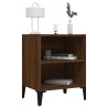 Tables de chevet pieds en métal 2 pcs chêne marron 40x30x50 cm 