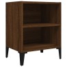 Tables de chevet pieds en métal 2 pcs chêne marron 40x30x50 cm 