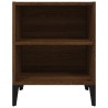 Tables de chevet pieds en métal 2 pcs chêne marron 40x30x50 cm 