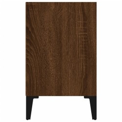 Tables de chevet pieds en métal 2 pcs chêne marron 40x30x50 cm 