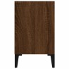 Tables de chevet pieds en métal 2 pcs chêne marron 40x30x50 cm 
