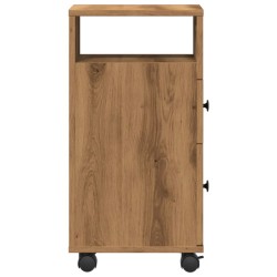 Meuble étroit de salle de bain à roulettes chêne artisanal 