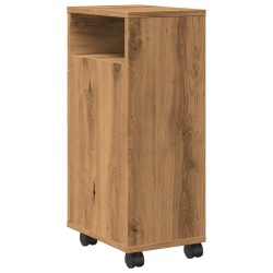 Meuble étroit de salle de bain à roulettes chêne artisanal 