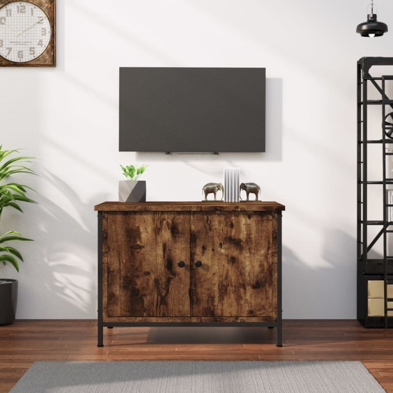 Meuble TV avec portes chêne sonoma 60x35x45cm bois d'ingénierie Meuble TV avec portes chêne sonoma 60x35x45cm bois d'ingénierie