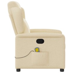 Fauteuil de massage inclinable Crème Tissu 