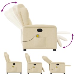 Fauteuil de massage inclinable Crème Tissu 