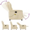 Fauteuil de massage inclinable Crème Tissu 