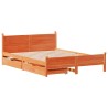 Cadre de lit sans matelas cire marron 120x190cm bois pin massif 
