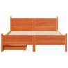 Cadre de lit sans matelas cire marron 120x190cm bois pin massif 