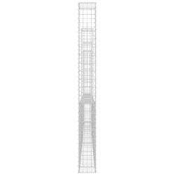 Panier de gabion en forme de U avec 4 poteaux Fer 380x20x200 cm 