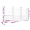 Panier de gabion en forme de U avec 4 poteaux Fer 380x20x200 cm 