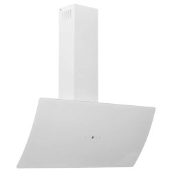 Hotte murale 90 cm Acier et verre trempé Blanc 