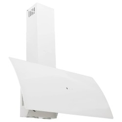Hotte murale 90 cm Acier et verre trempé Blanc 