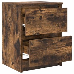 Meuble TV chêne fumé 40x35x54 cm bois d'ingénierie 