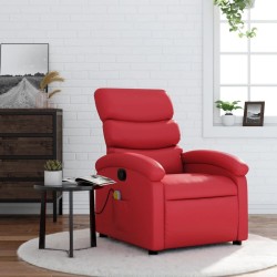 Fauteuil de massage inclinable rouge similicuir 