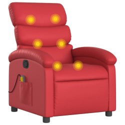 Fauteuil de massage inclinable rouge similicuir 
