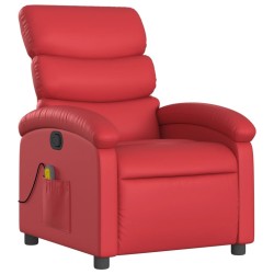 Fauteuil de massage inclinable rouge similicuir 