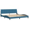 Cadre de lit sans matelas bleu 200x200 cm velours 