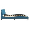 Cadre de lit sans matelas bleu 200x200 cm velours 