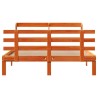 Cadre de lit et tête de lit sans matelas cire marron 135x190 cm 