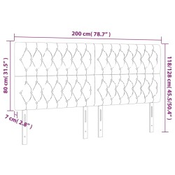 Tête de lit à LED Marron foncé 200x7x118/128 cm Tissu 