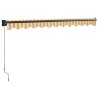 Auvent rétractable jaune et blanc 3,5x2,5 m tissu et aluminium 