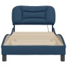 Cadre de lit avec LED sans matelas bleu 90x200 cm tissu 