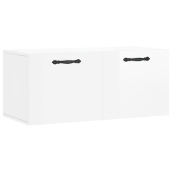 Armoire murale blanc brillant 80x36,5x35 cm bois d'ingénierie 