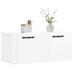 Armoire murale blanc brillant 80x36,5x35 cm bois d'ingénierie 